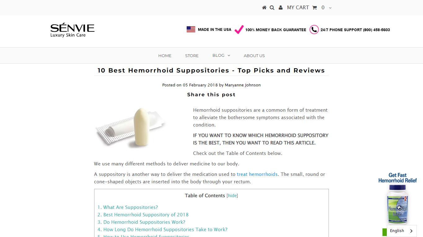 10 Best Hemorrhoid Suppositories - Top Picks and Reviews